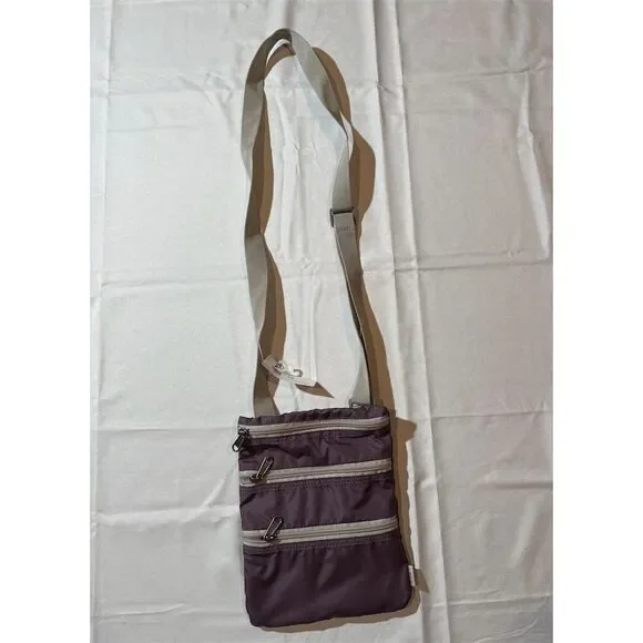 Eddie Bauer Unisex Purple Crossbody Travel Bag Adjustable Strap - Picture 2 of 9